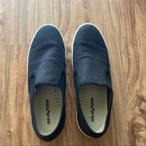 Seavees Baja Black linen slip on - 11